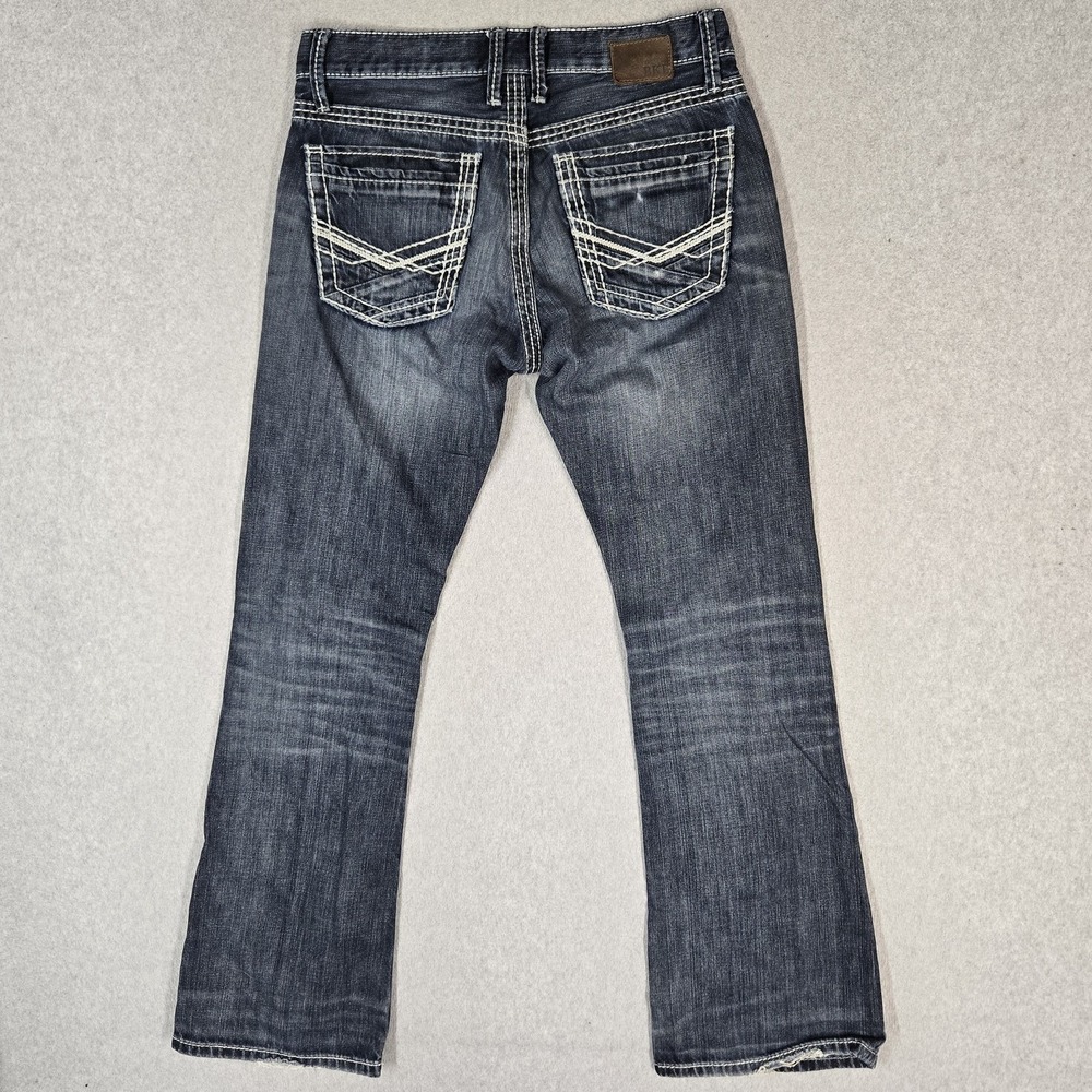 BKE Men Jeans 30R Blue Denim Fulton Whiskers 30" Inseam Pockets